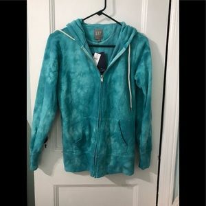 🆕NWT Gap turquoise tie dye sweat jacket.